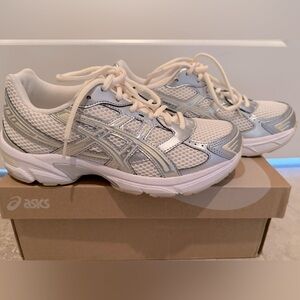 Asics White and Silver Women's Sneakers